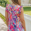  Vibrant Floral Ruffle Top