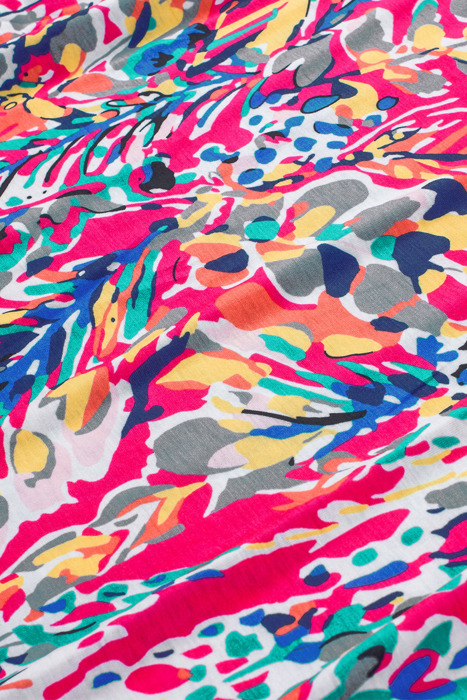 Vibrant Floral Ruffle Top