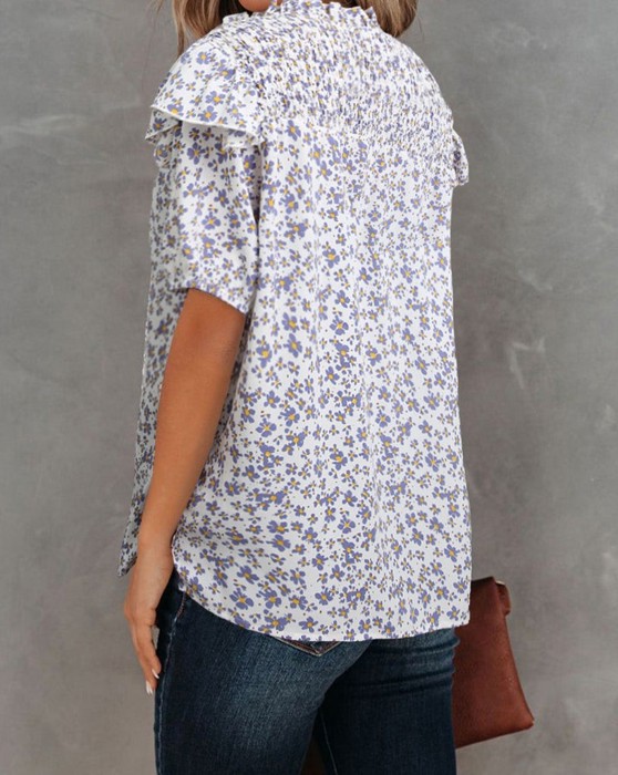 SALE! Floral Smocked Ruffle T-Shirt