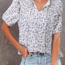  SALE! Floral Smocked Ruffle T-Shirt