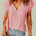  SALE! Ruffle V Neck Top