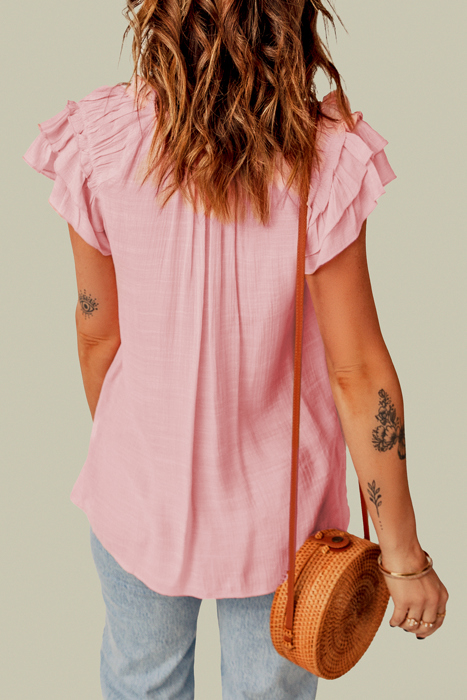 SALE! Ruffle V Neck Top