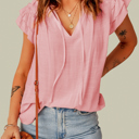  SALE! Ruffle V Neck Top