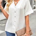  SALE! Scalloped Button Down Gauze Top