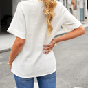  SALE! Scalloped Button Down Gauze Top