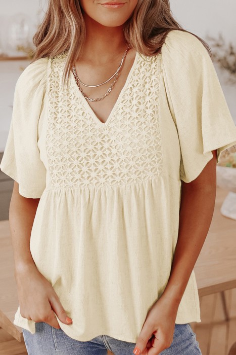 Sale! Sweetened Up Crochet Babydoll Top