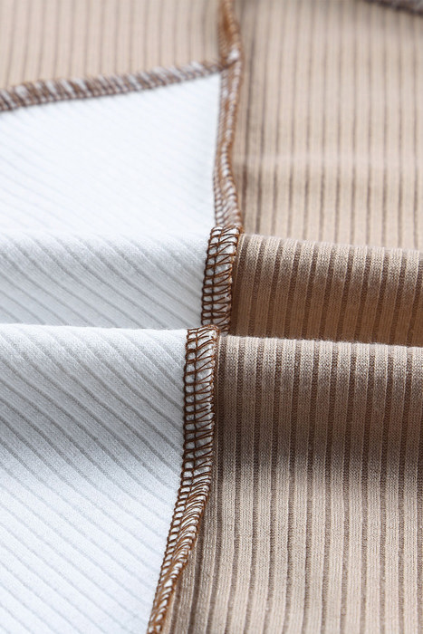 Clearance! Colorblock Ribbed Knit Long Sleeve Top