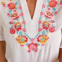  SALE! Floral Embroidered Puff Sleeve Top