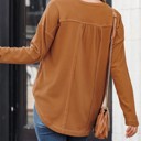  SALE! Waffle Buttoned Long Sleeve Top