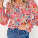  HIDDEN GEMS Floral Smocked Long Sleeve Top