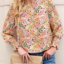  HIDDEN GEMS Floral Smocked Long Sleeve Top