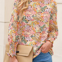  HIDDEN GEMS Floral Smocked Long Sleeve Top