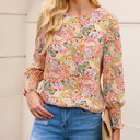  HIDDEN GEMS Floral Smocked Long Sleeve Top