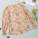  HIDDEN GEMS Floral Smocked Long Sleeve Top