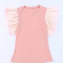  HIDDEN GEMS | Dotted Mesh Ruffle Sleeve Top