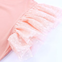  HIDDEN GEMS | Dotted Mesh Ruffle Sleeve Top