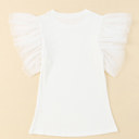  HIDDEN GEMS | Dotted Mesh Ruffle Sleeve Top