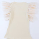  HIDDEN GEMS | Dotted Mesh Ruffle Sleeve Top