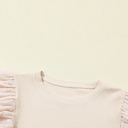  HIDDEN GEMS | Dotted Mesh Ruffle Sleeve Top