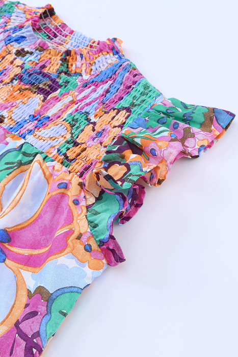 HIDDEN GEMS | Tropical Smocked Blouse