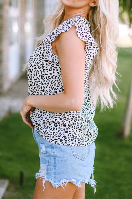 SALE! Floral Embroidered Leopard Top (Smalls left!)