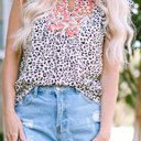  SALE! Floral Embroidered Leopard Top (Smalls left!)