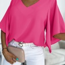  SALE! Flounce Flutter Sleeve V Neck Blouse (Smalls left!)