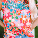  HIDDEN GEMS | Floral Embroidered Frilled Tank Top