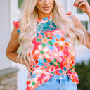  HIDDEN GEMS | Floral Embroidered Frilled Tank Top