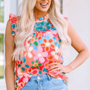  HIDDEN GEMS | Floral Embroidered Frilled Tank Top