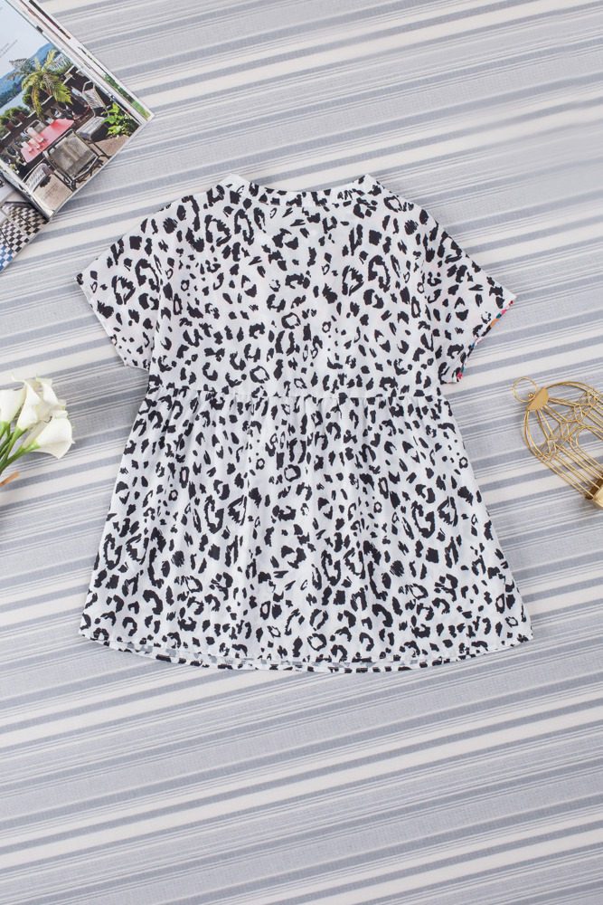 SALE! Abstract Leopard Tassel Blouse