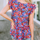  HIDDEN GEMS Floral Babydoll Ruffle Top