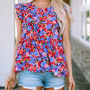  HIDDEN GEMS Floral Babydoll Ruffle Top