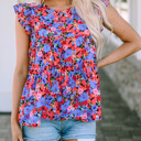  HIDDEN GEMS Floral Babydoll Ruffle Top