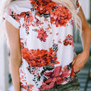  HIDDEN GEMS Vibrant Floral Shirred Top