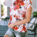  HIDDEN GEMS Vibrant Floral Shirred Top