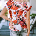  HIDDEN GEMS Vibrant Floral Shirred Top