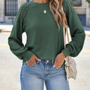  HIDDEN GEMS Crochet Raglan Long Sleeve Top