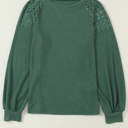  HIDDEN GEMS Crochet Raglan Long Sleeve Top