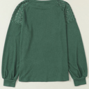  HIDDEN GEMS Crochet Raglan Long Sleeve Top