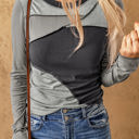  The Patchwork Long Sleeve Fitted Top