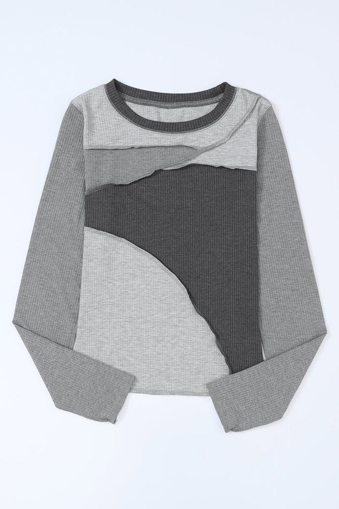 The Patchwork Long Sleeve Fitted Top