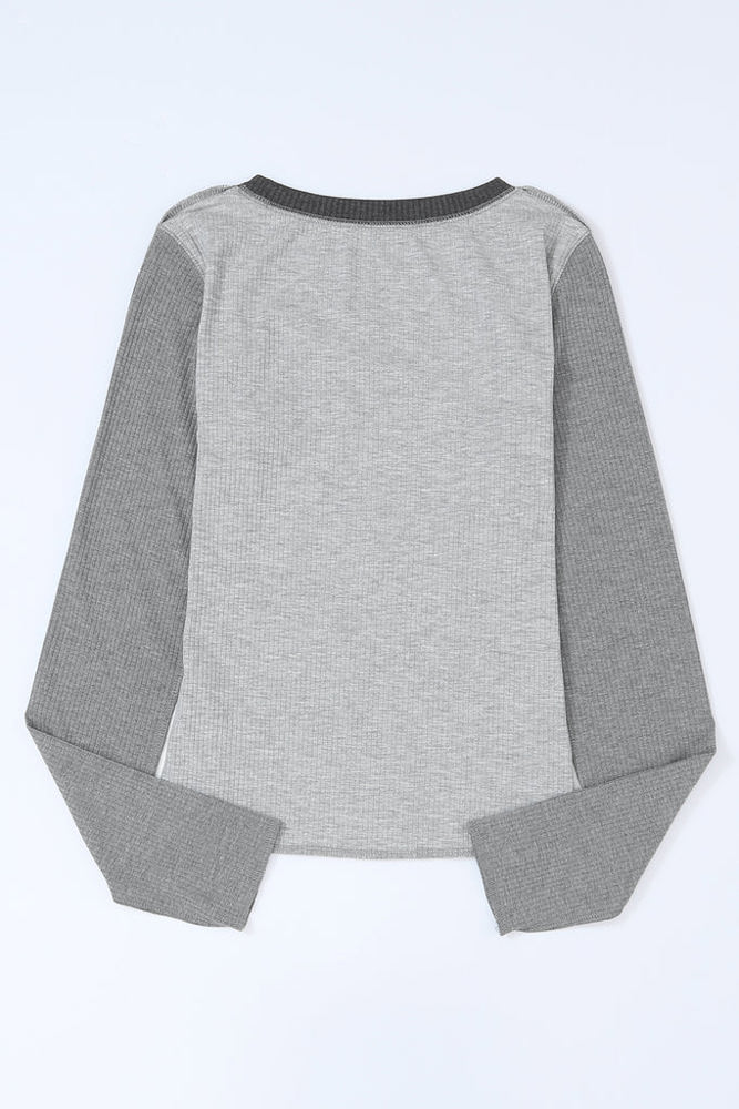 The Patchwork Long Sleeve Fitted Top