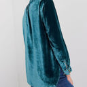  HIDDEN GEMS Velvet Ruffle Buttoned Top