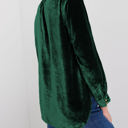  HIDDEN GEMS Velvet Ruffle Buttoned Top