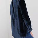  HIDDEN GEMS Velvet Ruffle Buttoned Top