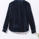  HIDDEN GEMS Velvet Ruffle Buttoned Top