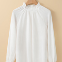  HIDDEN GEMS Ruffle Textured Long Sleeve Blouse