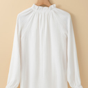  HIDDEN GEMS Ruffle Textured Long Sleeve Blouse