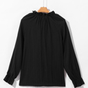  HIDDEN GEMS Ruffle Textured Long Sleeve Blouse